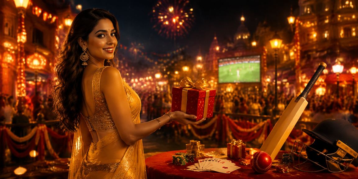 Nighttime cricket betting scene in India